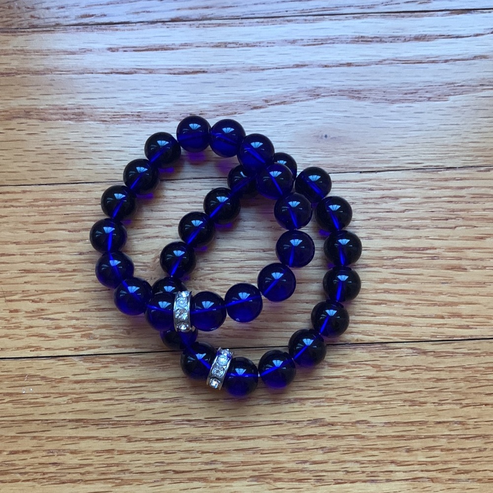 Nwot! Brilliant Blue Stackable Bracelets - image 1